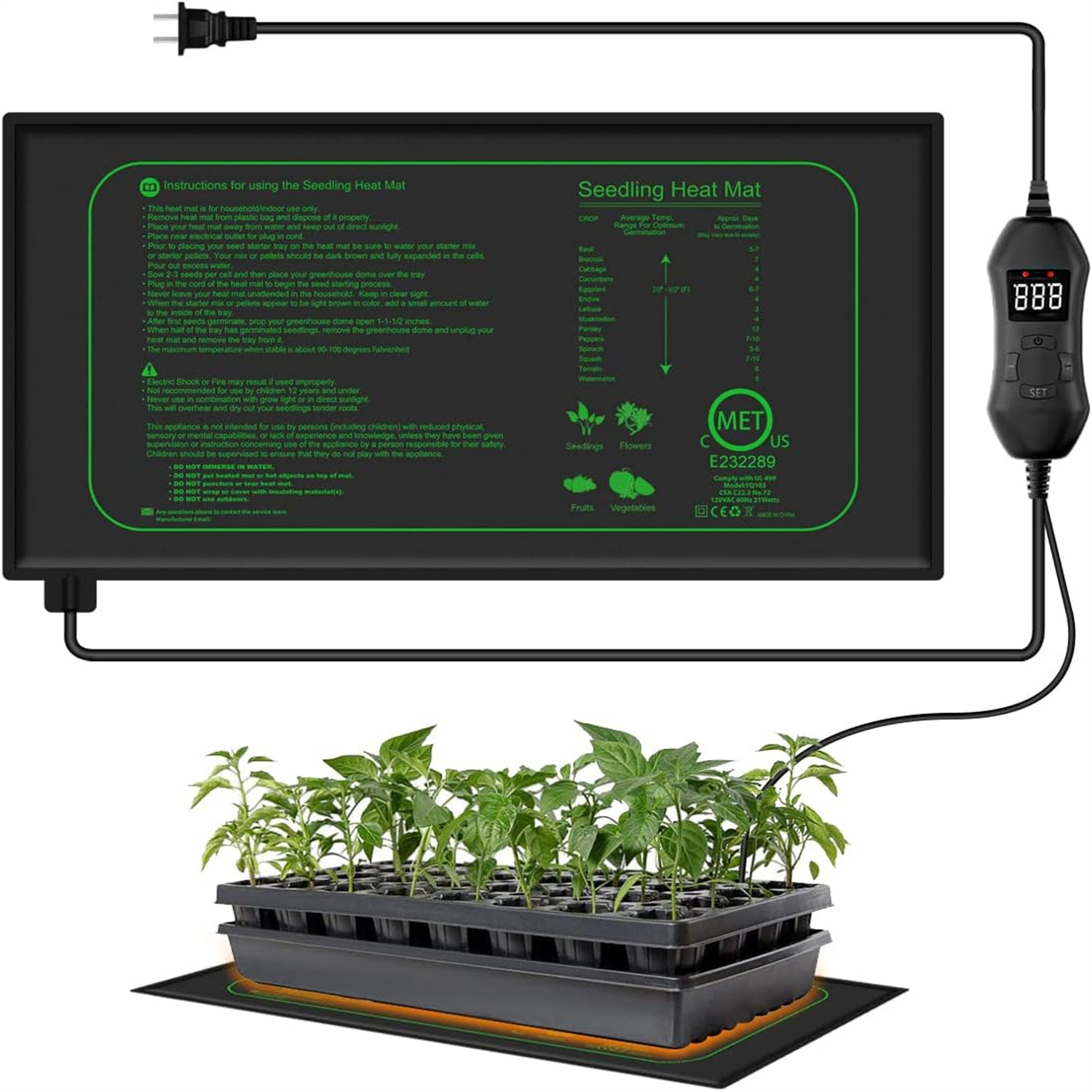 Seedling Heat Mat With Digital - đánh giá và giá Rooting Gel Clone